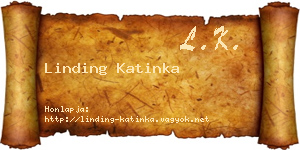 Linding Katinka névjegykártya